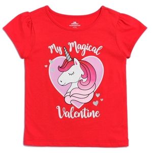 NWT Toddler Girls Valentine Unicorn Graphic T-Shirt